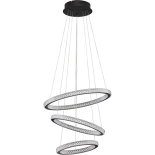 Lampa wiszące okręgi z kryształkami Bueno LED 51cm czarna
