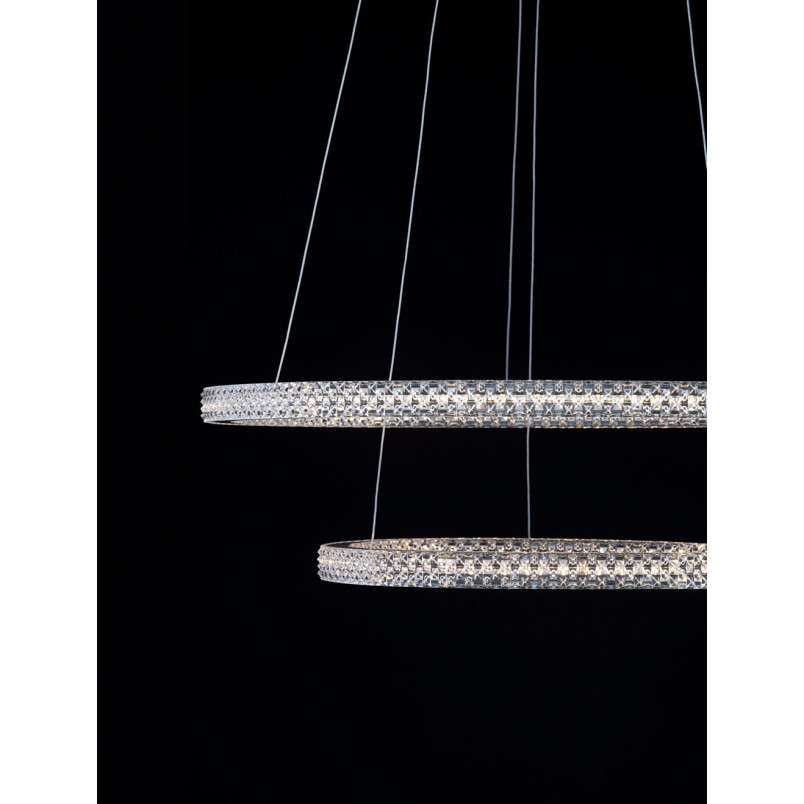 Lampa wiszące okręgi z kryształkami Bueno LED 60,5cm czarna