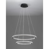 Lampa wiszące okręgi z kryształkami Bueno LED 60,5cm czarna
