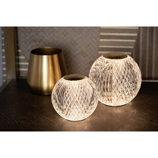 Lampa stołowa szklana glamour Cintra 9cm LED przeźroczysty / mosiądz Lucide