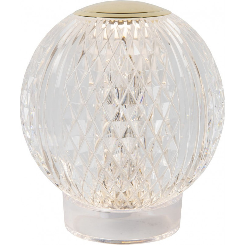 Lampa stołowa szklana glamour Cintra 11cm LED przeźroczysty / mosiądz Lucide