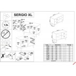 Biurko z szufladami i półkami Sergio XL antracyt / dąb wotan Halmar