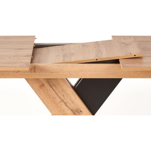 Stół rozkładany na jednej nodze Xarelto 130x85cm dąb wotan / czarny Halmar