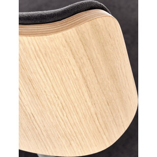 Krzesło drewniane z tapicerowanym siedziskiem Smart dąb naturalny / czarny Halmar