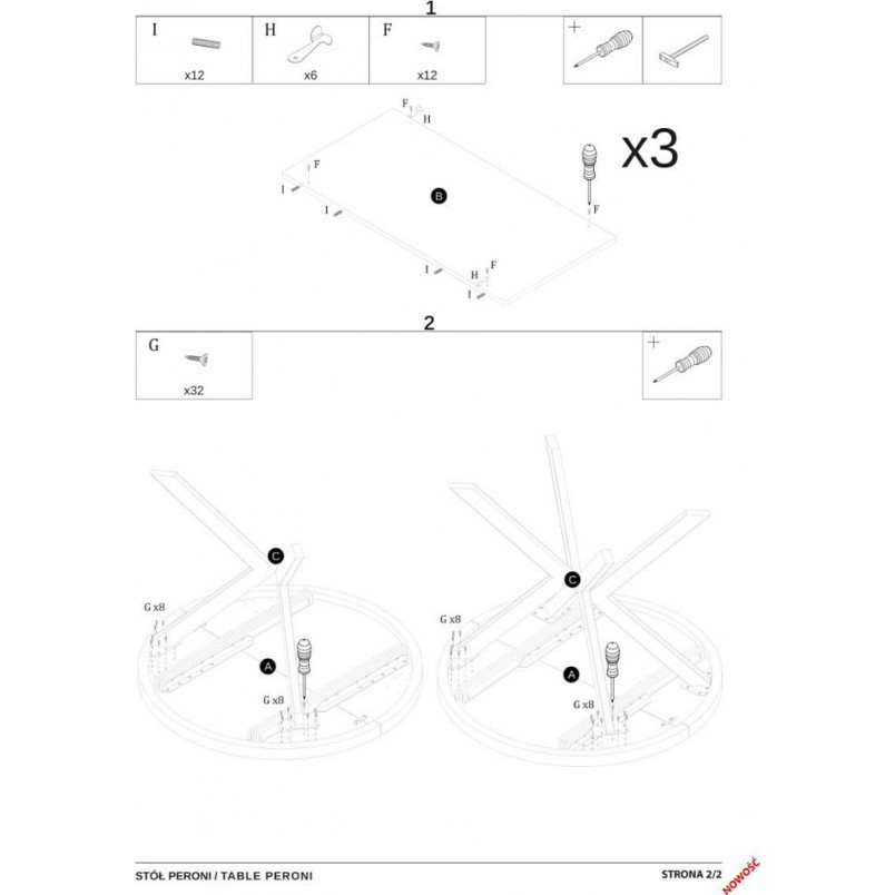 Stół okrągły rozkładany loft Peroni 100cm dąb złoty / czarny Halmar