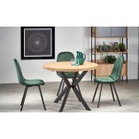 Stół okrągły rozkładany loft Peroni 100cm dąb złoty / czarny Halmar