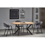 Stół okrągły rozkładany loft Peroni 100cm dąb złoty / czarny Halmar