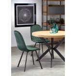 Stół okrągły rozkładany loft Peroni 100cm dąb złoty / czarny Halmar
