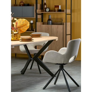 Stół okrągły rozkładany loft Peroni 100cm dąb złoty / czarny Halmar