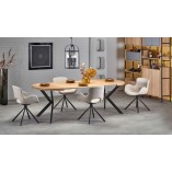 Stół okrągły rozkładany loft Peroni 100cm dąb złoty / czarny Halmar