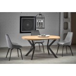 Stół okrągły rozkładany loft Peroni 100cm dąb złoty / czarny Halmar