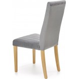 Krzesło welurowe na drewnianych nogach Diego dąb miodowy / szary Halmar