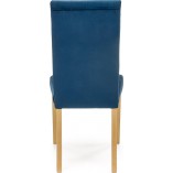 Krzesło welurowe na drewnianych nogach Diego dąb miodowy / granatowy Halmar