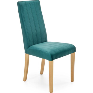 Krzesło tapicerowane na drewnianych nogach Diego dąb miodowy / zielony Halmar