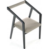 Krzesło drewniane z tapicerowanym siedziskiem Azul czarny / szary Halmar