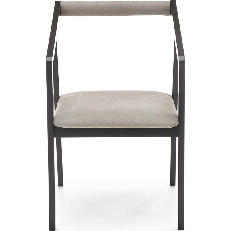 Krzesło drewniane z tapicerowanym siedziskiem Azul czarny / szary Halmar
