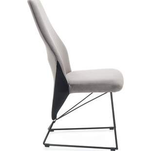 Krzesło welurowe na płozach K485 szare Halmar