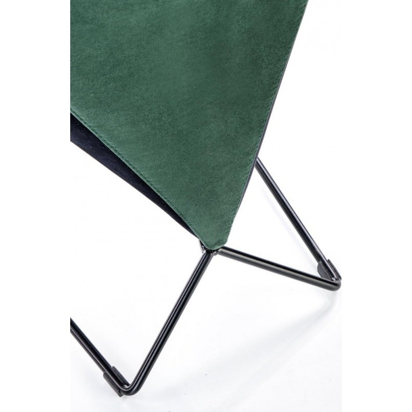 Krzesło welurowe na płozach K485 zielone Halmar