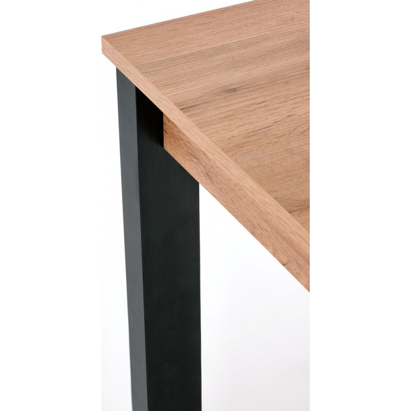 Stół rozkładany loft Gino 100x60cm dąb wotan / czarny Halmar