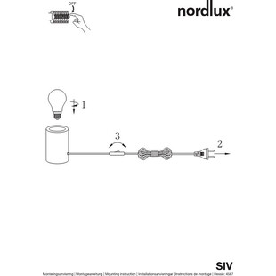 Lampa stołowa z mamrurową podstawą Siv 6 Czarna marki Nordlux