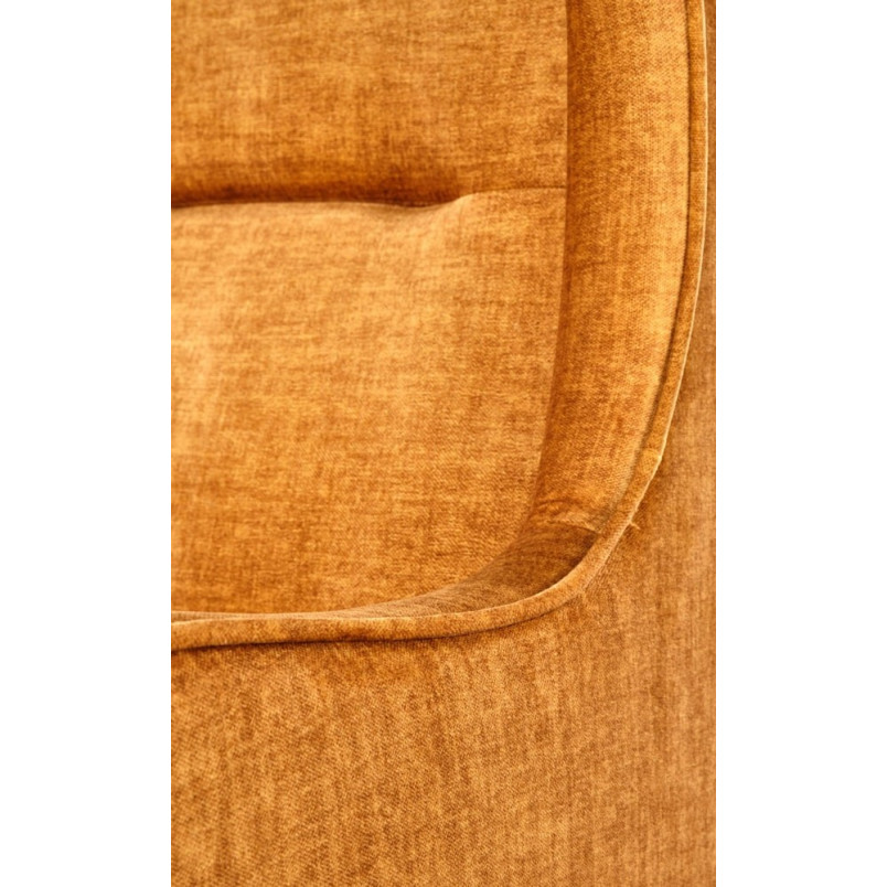 Fotel tapicerowany "uszak" na drewnianych nogach Chester II musztardowy Halmar
