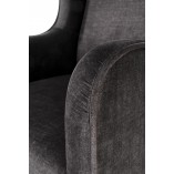 Fotel tapicerowany "uszak" na drewnianych nogach Chester II antracytowy Halmar