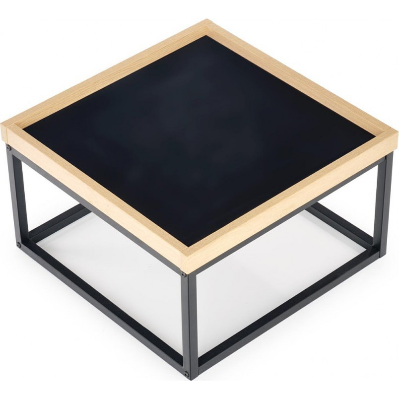 Stolik kwadratowy z tacą Vespa 53x53cm naturalny / czarny Halmar