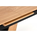 Stół rozkładany na jednej nodze Umberto 160x90cm dąb naturalny / czarny Halmar