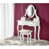 Toaletka z szufladami i lustrem Sara 80x40cm biała Halmar