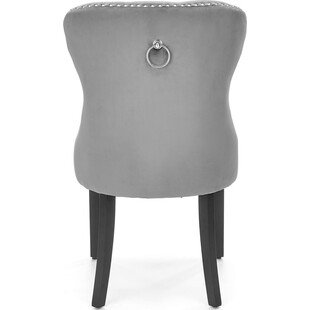 Krzesło pikowane z kołatką Miya Velvet szare Halmar