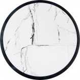 Stolik boczny okrągły Kim 50cm biały marmur / czarny Halmar