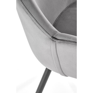 Krzesło welurowe fotelowe K480 szare Halmar