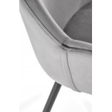 Krzesło welurowe fotelowe K480 szare Halmar