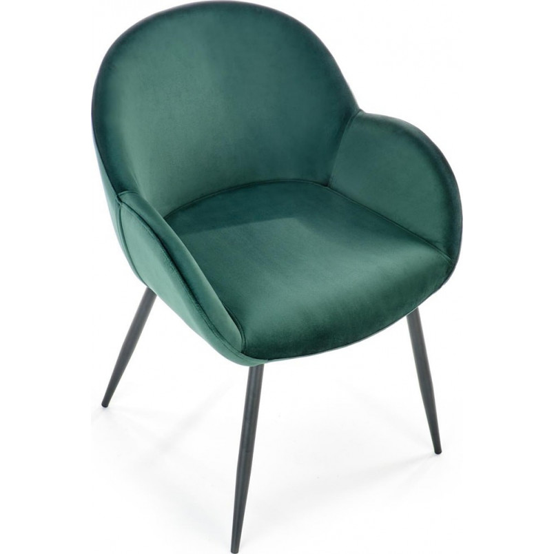 Krzesło welurowe fotelowe K480 zielone Halmar