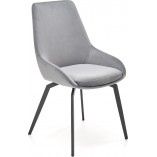Krzesło welurowe szare z czarnymi nogami, model K479 Halmar