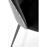 Krzesło welurowe K478 czarny / pepitka Halmar