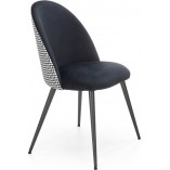 Krzesło welurowe K478 czarny / pepitka Halmar