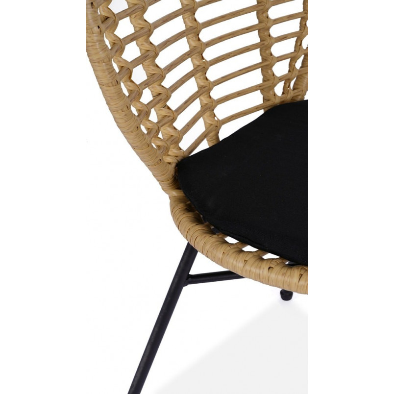 Krzesło rattanowe boho K472 naturalny / czarny Halmar