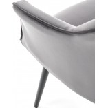 Krzesło fotelowe welurowe K468 szare Halmar