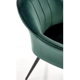 Krzesło fotelowe welurowe K468 zielone Halmar