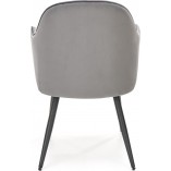 Krzesło fotelowe z poduszką do toaletki K464 Velvet szare Halmar