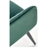 Krzesło fotelowe z poduszką do toaletki K464 Velvet zielone Halmar
