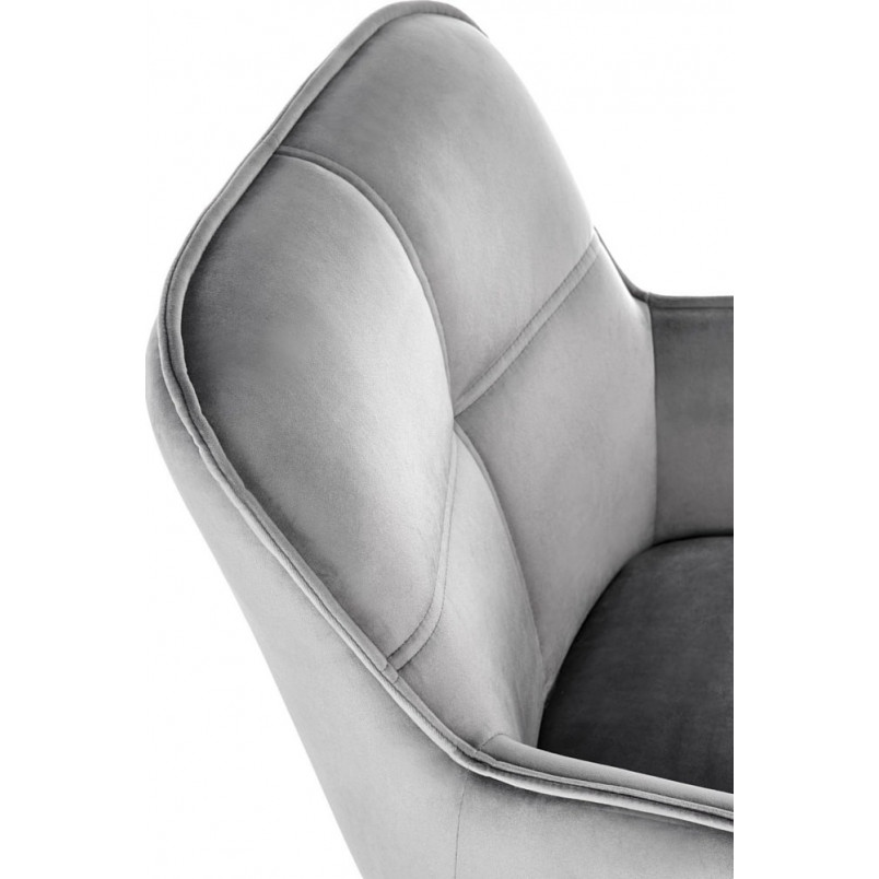 Krzesło welurowe fotelowe K463 szare Halmar
