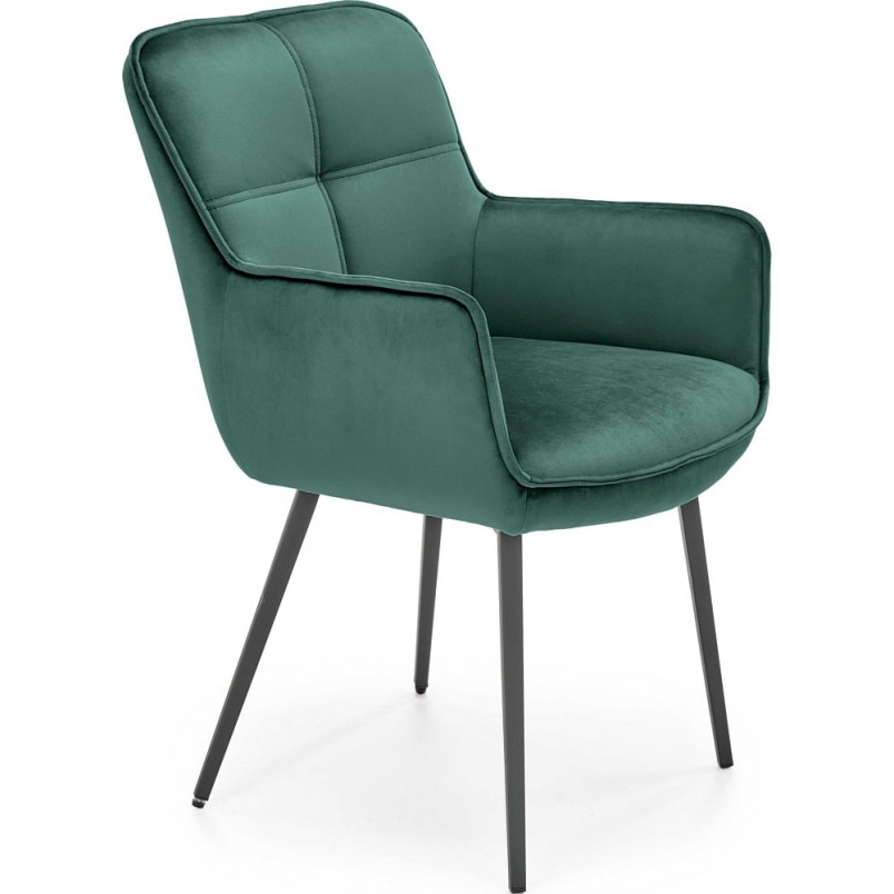 Krzesło welurowe fotelowe K463 zielone Halmar
