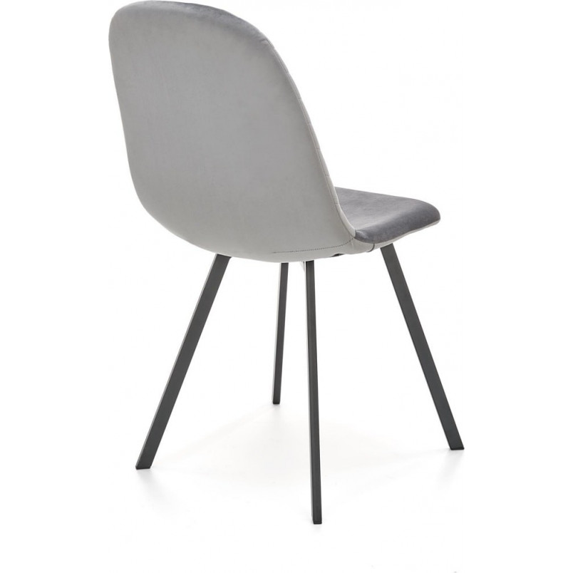 Krzesło welurowe z pikowanym oparciem K462 szare Halmar
