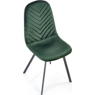 Krzesło welurowe z pikowanym oparciem K462 zielone Halmar