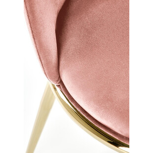 Krzesło welurowe ze złotymi nogami K460 różowe