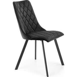 Krzesło welurowe pikowane K450 czarne Halmar