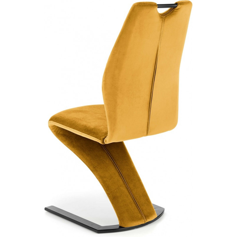 Krzesło welurowe nowoczesne K442 musztardowe Halmar