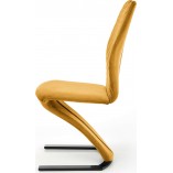 Krzesło welurowe nowoczesne K442 musztardowe Halmar
